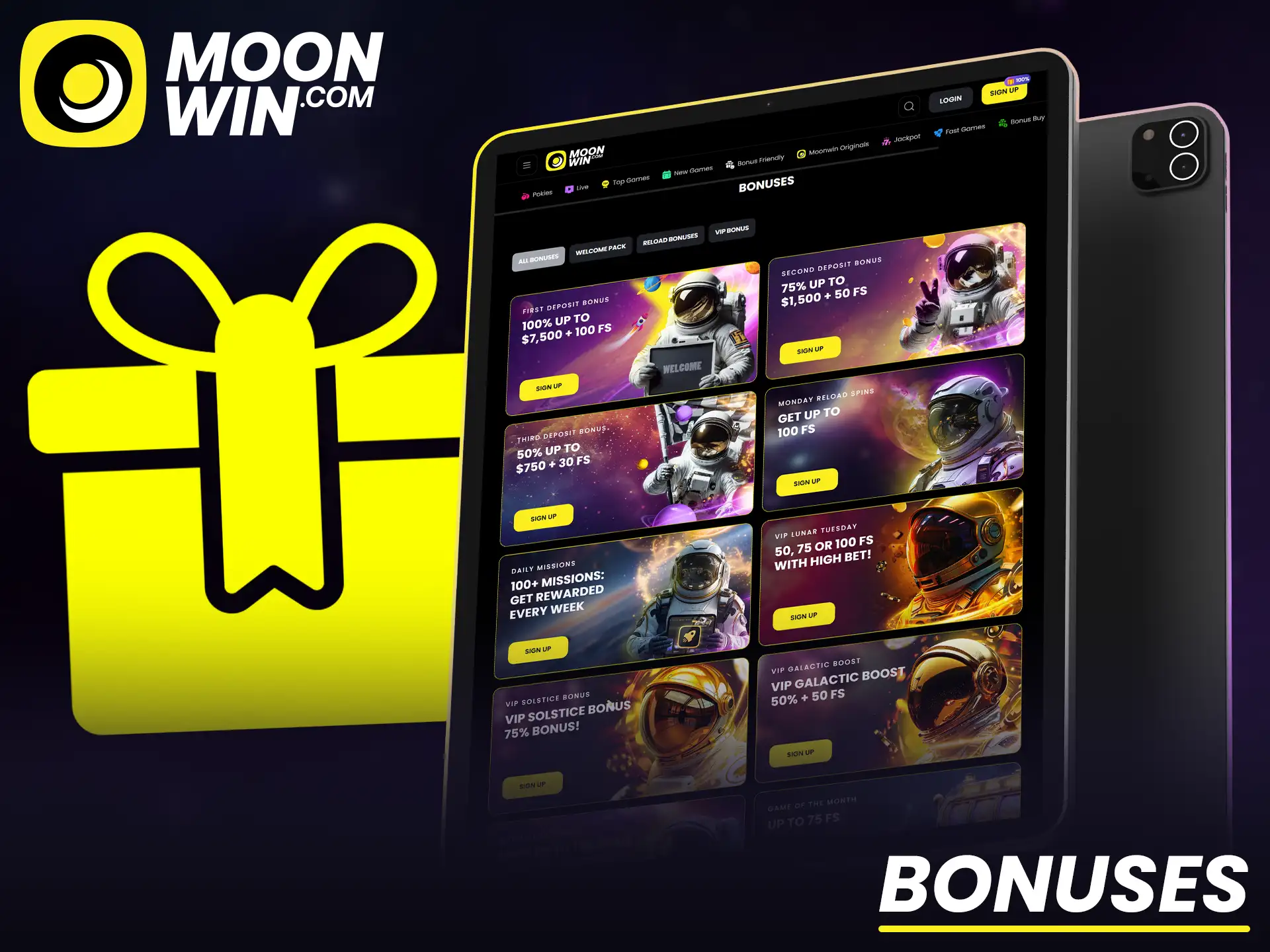 Claim exclusive mobile rewards using the Moonwin app today.