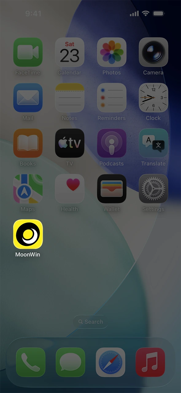 Launch the Moonwin iOS app to begin playing real money games.