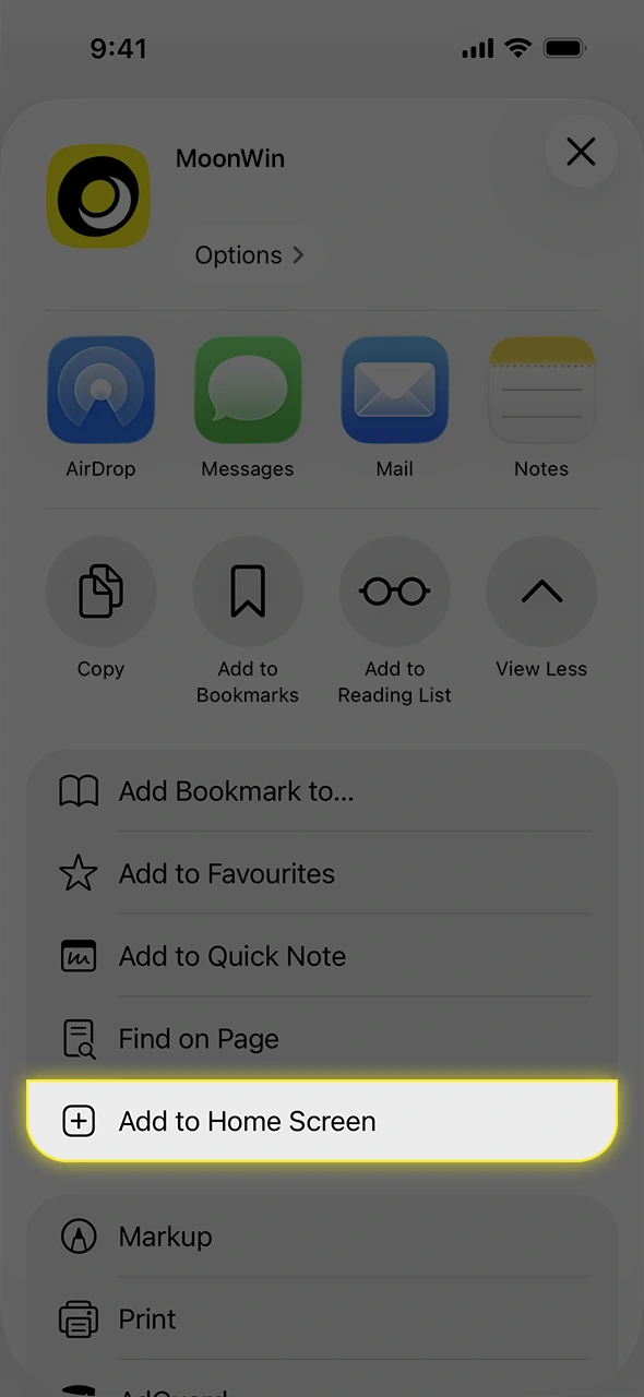 Pin the Moonwin iOS app to your home screen right now.