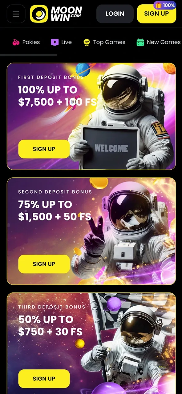 Check available rewards in the bonus interface of the Moonwin app.