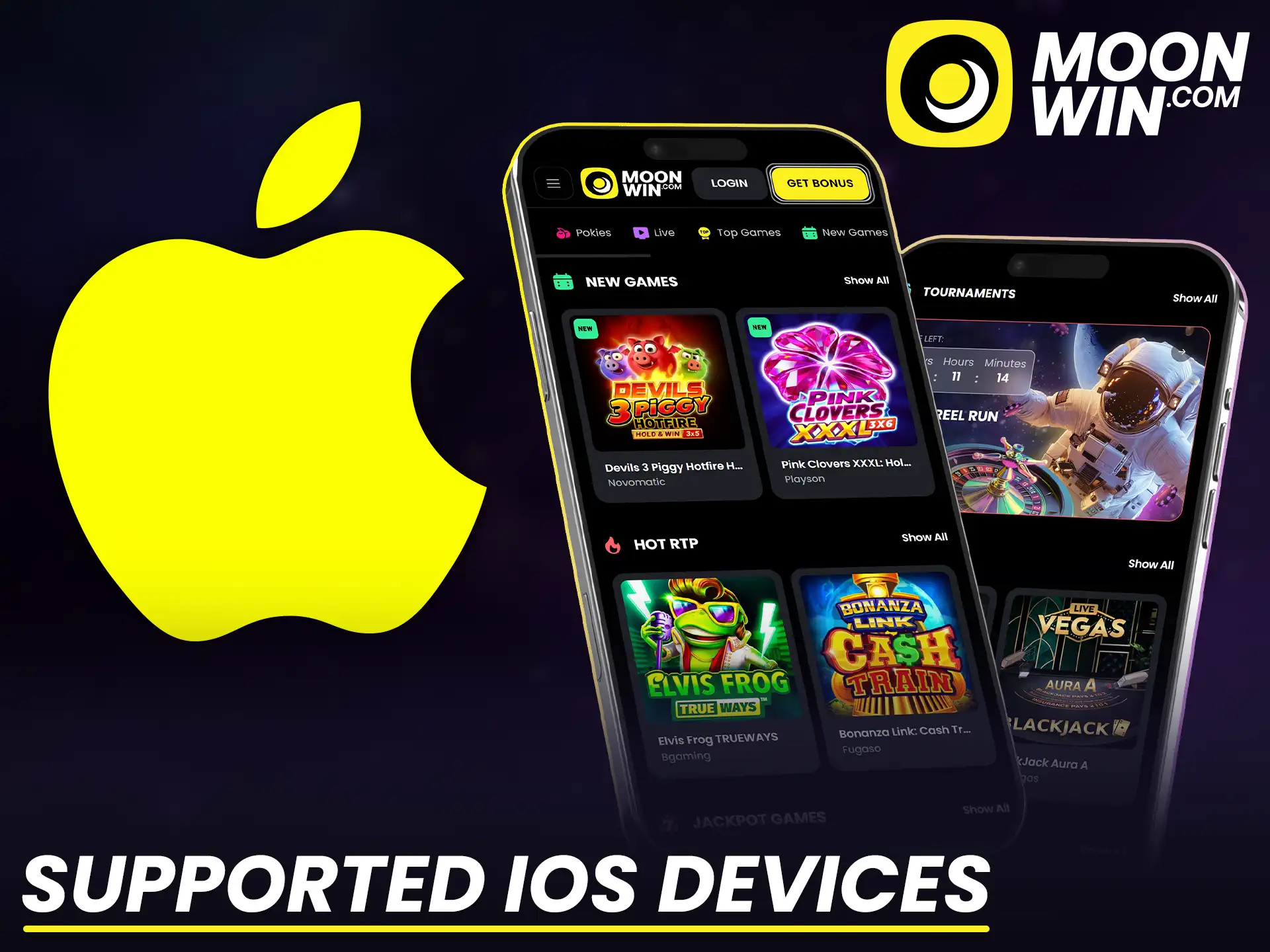 Explore compatible Apple devices for the Moonwin app for iOS.