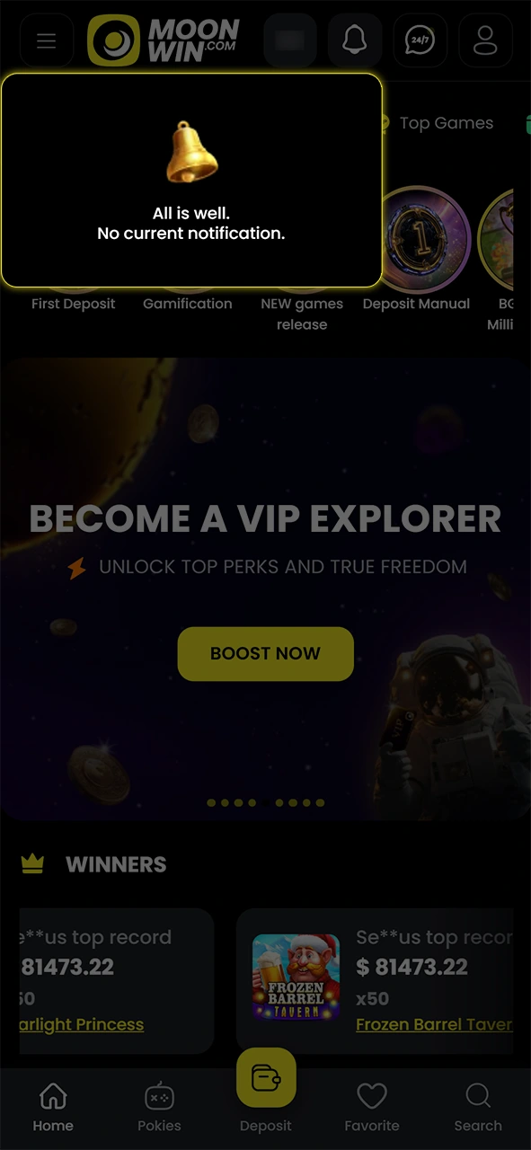 Await verification confirmation to complete your Moonwin registration fully now.