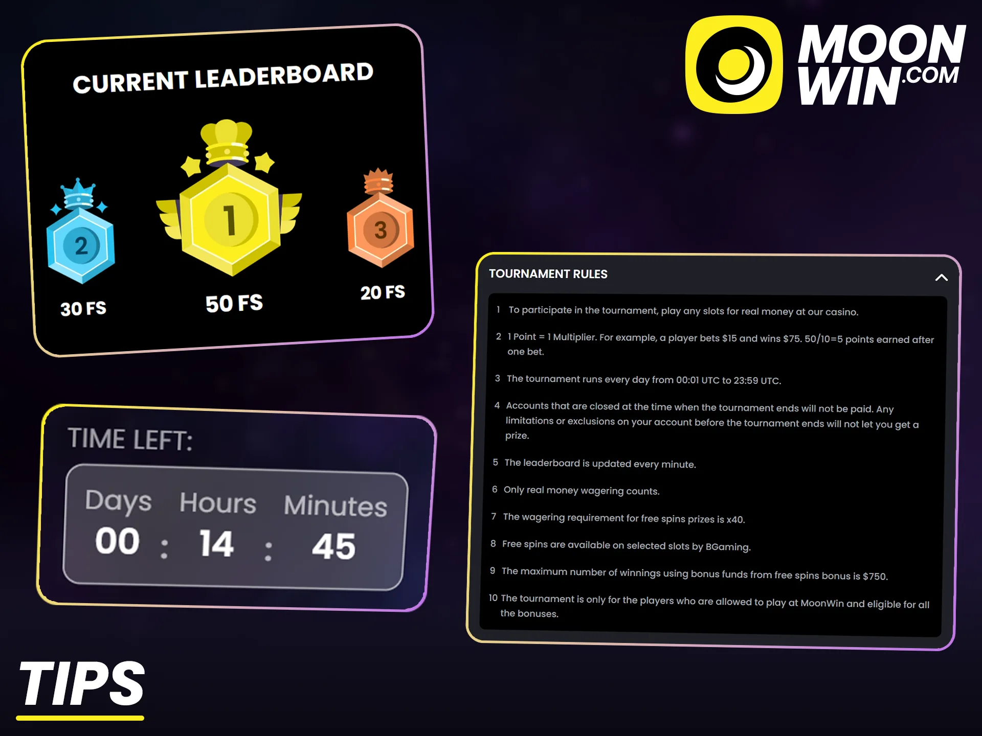 Explore smart tips to boost your Moonwin tournament winning chances.
